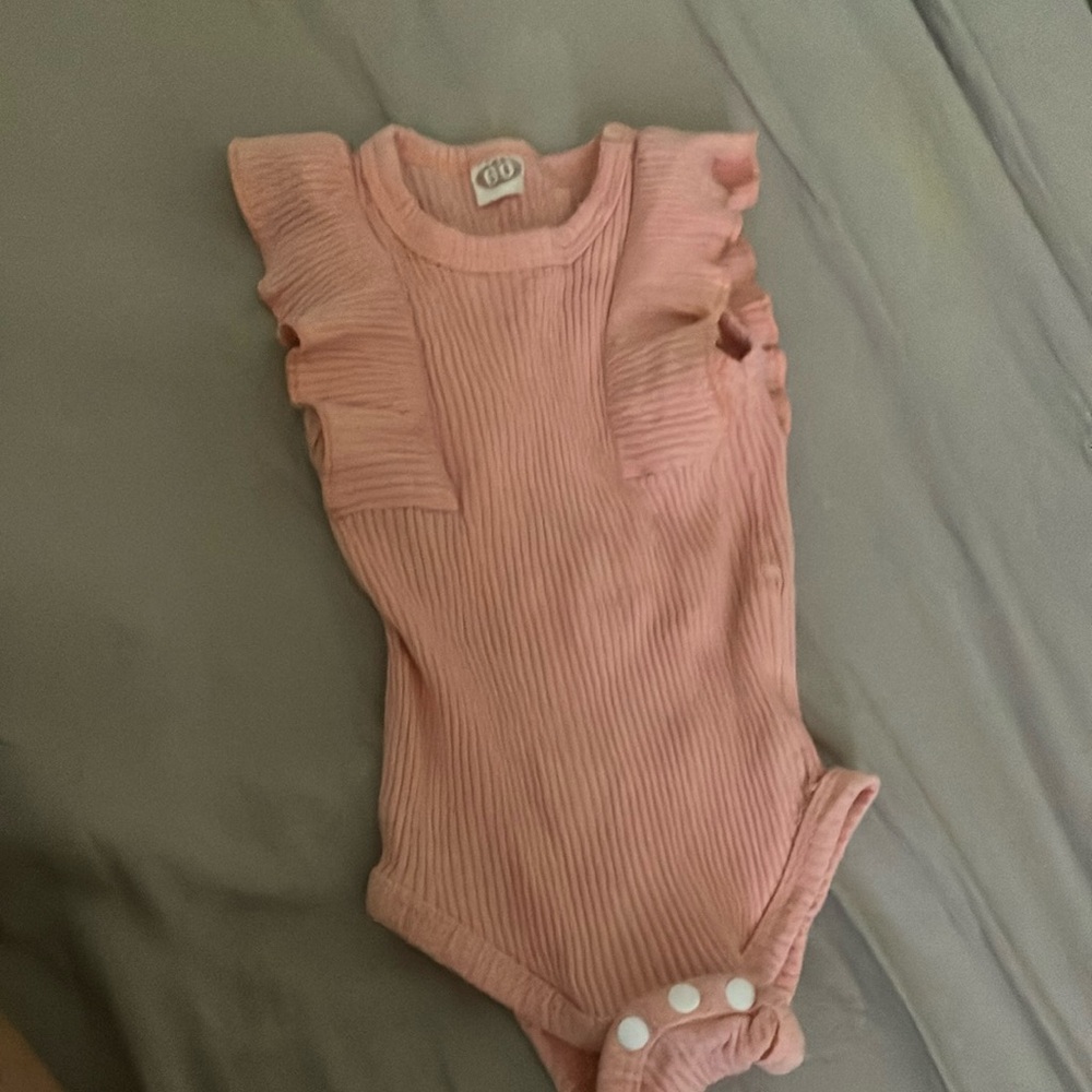 Pink Ruffled Kids One Piece